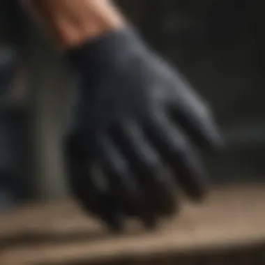 In-depth look at the design and material of O'Neill surf gloves Detailed view of O'Neill surf gloves showcasing design and material texture