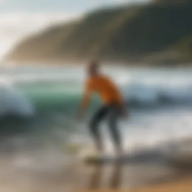 Vibrant local surf culture with surfers enjoying the beach