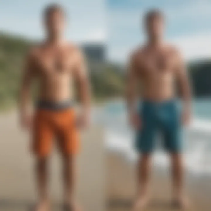 Visual comparison chart of Patagonia board shorts and competitor brands