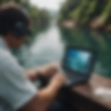 Research team analyzing data from shark tracking