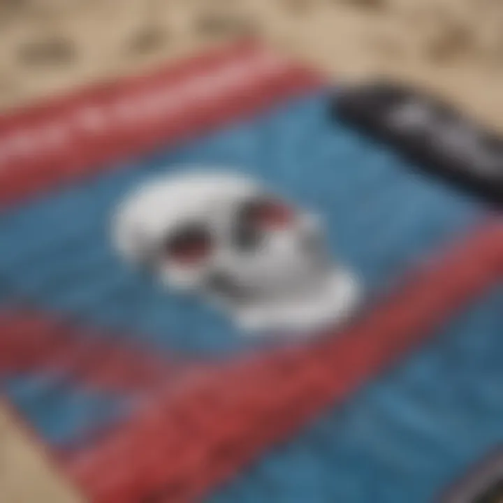 Close-up of the sustainable materials used in the Slowtide Grateful Dead towel.