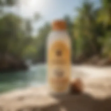 Eco-friendly packaging of Sun Bum Coconut Sunscreen in a natural setting.