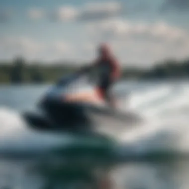 Scenic view of riders enjoying electric hydrofoils