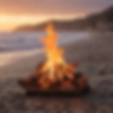 Beach Bonfire Celebrating Surf Culture A vibrant beach bonfire gathering showcasing local surf culture and community spirit