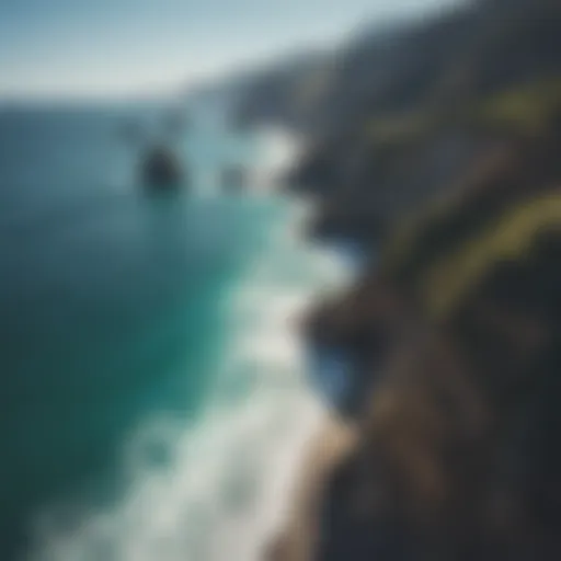 A scenic view of a rugged Northern California coastline with cliffs and turquoise waters