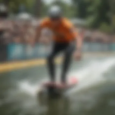 Vibrant Racing Event A vibrant longboard racing event with spectators