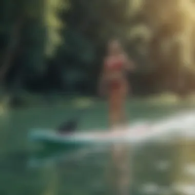 A group of enthusiasts enjoying motorised paddle boarding