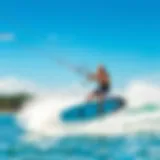 Dynamic wing surfing action on vibrant waters