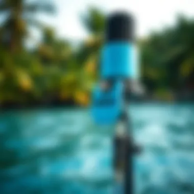 Reef Blue Yeti in a Marine Setting Reef Blue Yeti microphone set against a tropical background