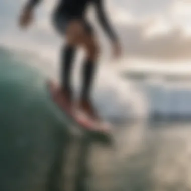 Rip Curl Flash Bomb Booties in action during a surfing session