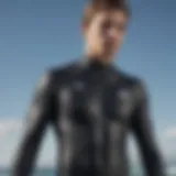 Close-up of the Rip Curl Peak wetsuit showcasing its innovative material technology.