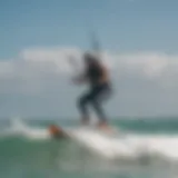 Kiteboarding trainer demonstrating techniques on the beach