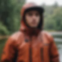 Stylish RVCA waterproof jacket on display