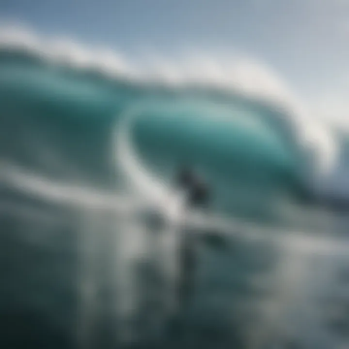 Surfers riding waves in a pristine ocean