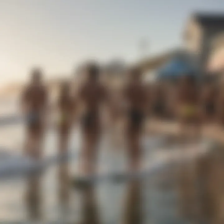 A community event held outside a surf shop