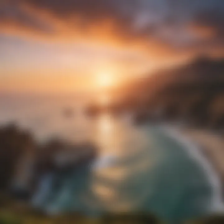 A breathtaking view of the rugged Big Sur coastline at sunset