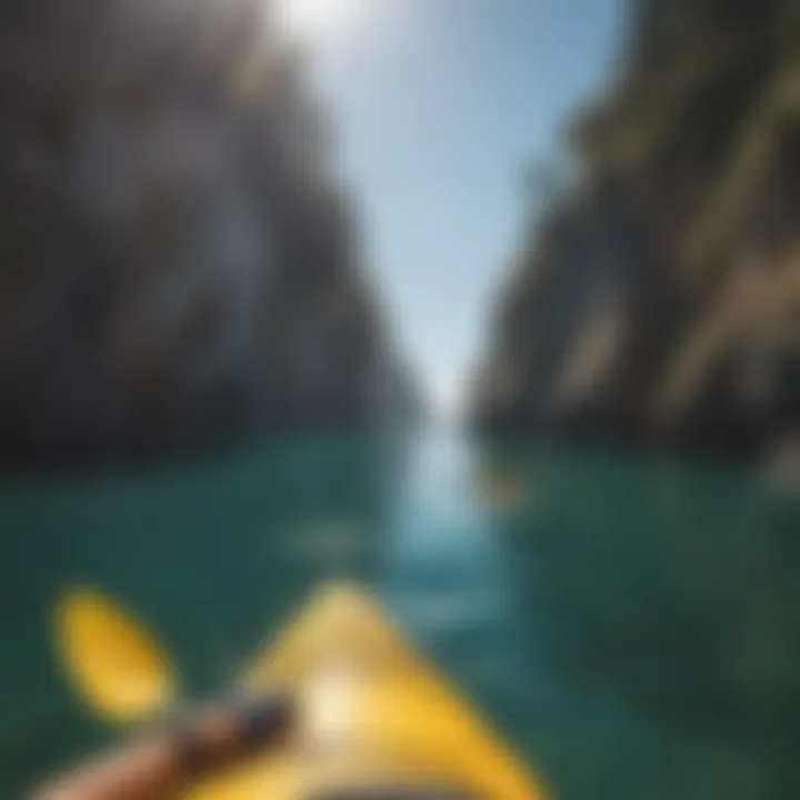 Kayakers navigating the crystal-clear waters of Big Sur