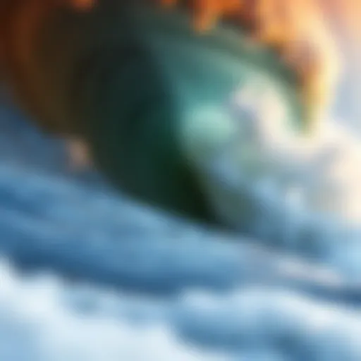 A breathtaking view of the Pipeline surf break during high tide