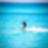 A stunning foil board gliding over turquoise waters