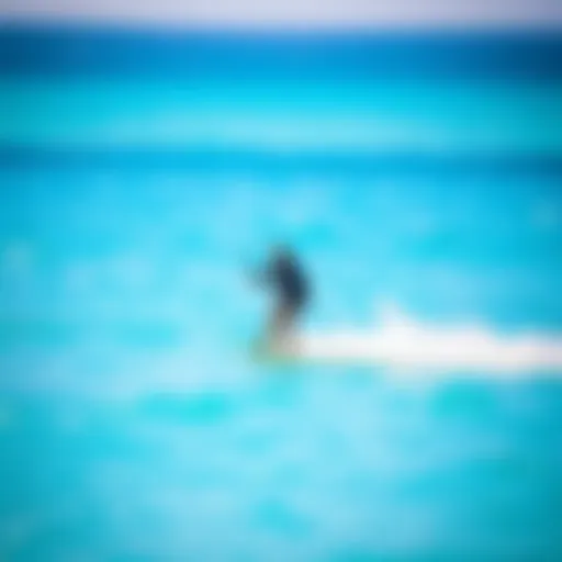 A stunning foil board gliding over turquoise waters