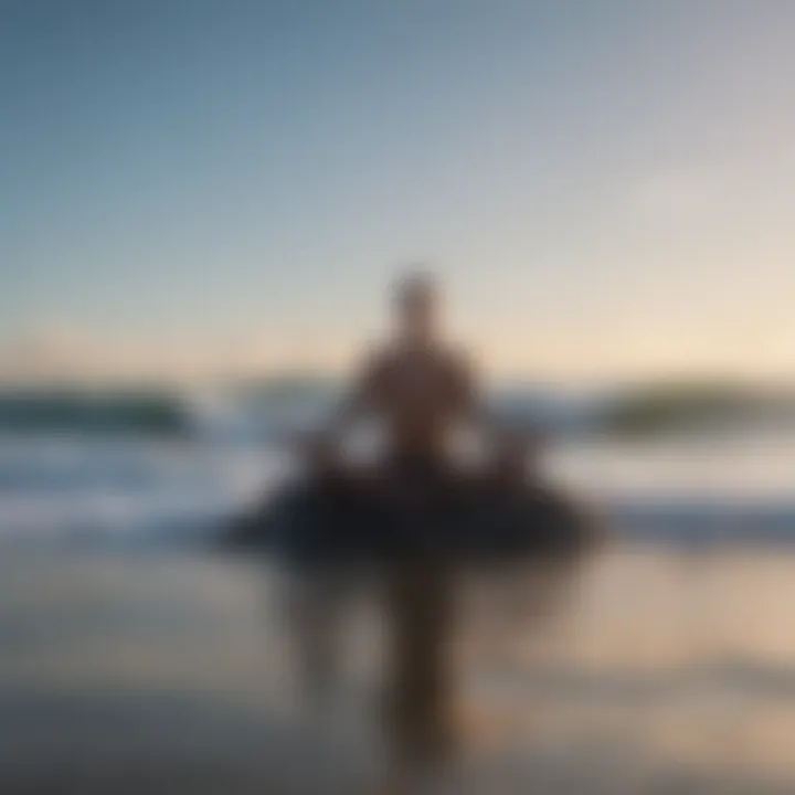 A person meditating by the ocean, embracing the sound of waves