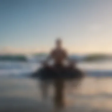 Meditation: Connecting with Ocean Sounds A person meditating by the ocean, embracing the sound of waves