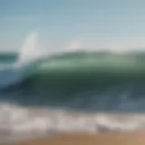 Serene ocean waves gently lapping against a sandy shore