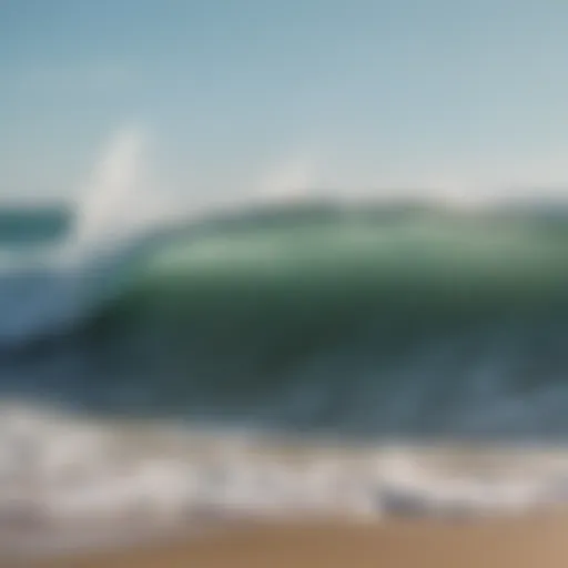 Serene ocean waves gently lapping against a sandy shore