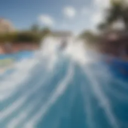 A stunning flowrider at a water park showcasing its dynamic waves