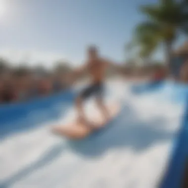 Safety measures in place at a flowrider attraction for user protection