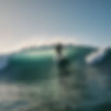 Motorized wave board navigating through waves