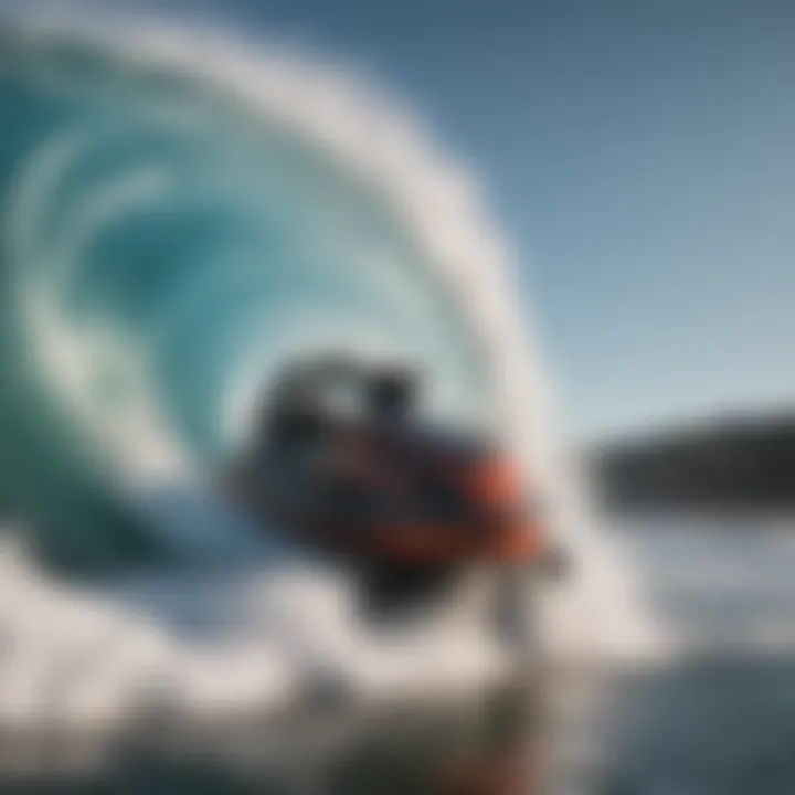 A close up of a wave machine in action