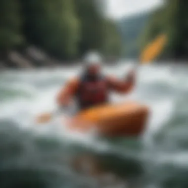 Kayaking Adventures: Navigating the Rapids A kayaker skillfully maneuvering through a white water rapid