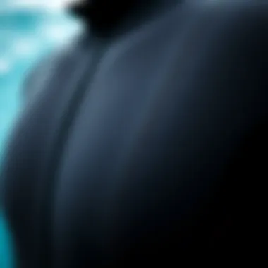 Material Texture and Flexibility Detailed view of wetsuit material showcasing its texture and flexibility