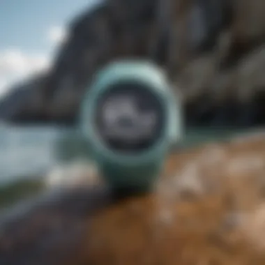 Close-up of the Garmin Instinct Seafoam design and features