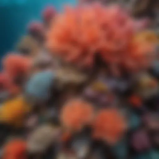 A colorful coral reef bustling with marine life