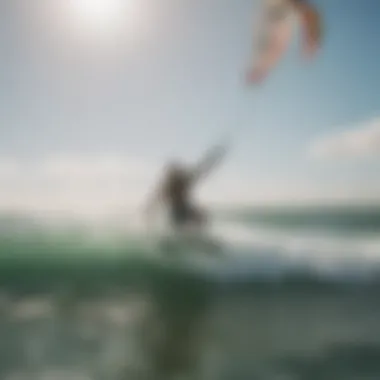 A thrilling kite surfer gliding over the waves in Jericoacoara