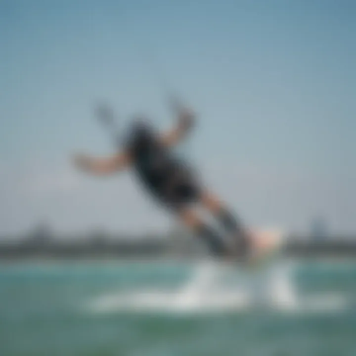 An instructor demonstrating advanced kiteboarding techniques