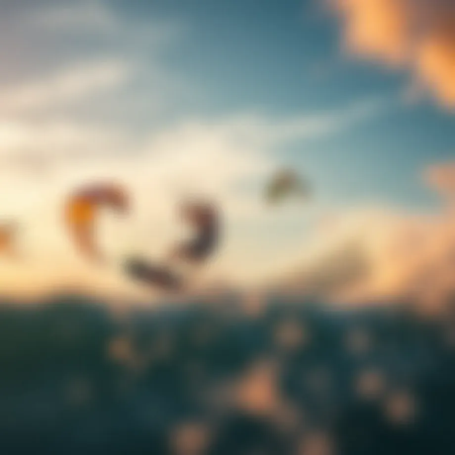 Dynamic kiteboarding action captured in vivid colors
