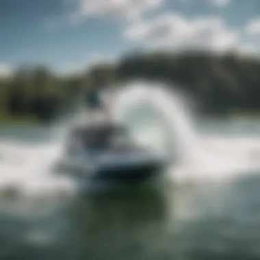 Wakesurfing enthusiasts utilizing the Krypt Towers Wakesurf Rack during an adventure.