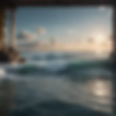 Meditative Space with Oceanic Elements Meditative space adorned with natural elements and oceanic visuals