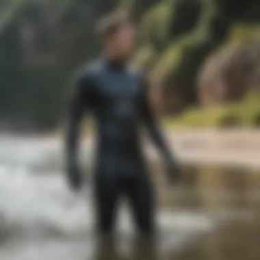 Wetsuits in Action Scene of water sports enthusiasts in action wearing wetsuits