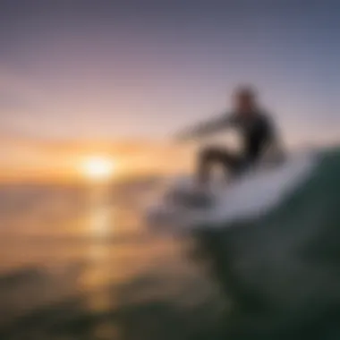 An individual bodyboarding at sunset, epitomizing freedom and adventure