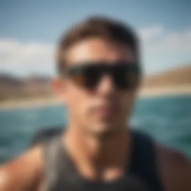 Person enjoying watersports while wearing Oakley Matte Black Fuel Cell sunglasses