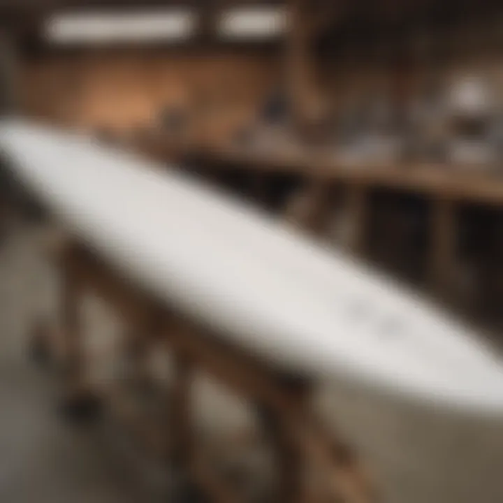 Illustration of the construction of an Odysea foam surfboard highlighting its innovative design.