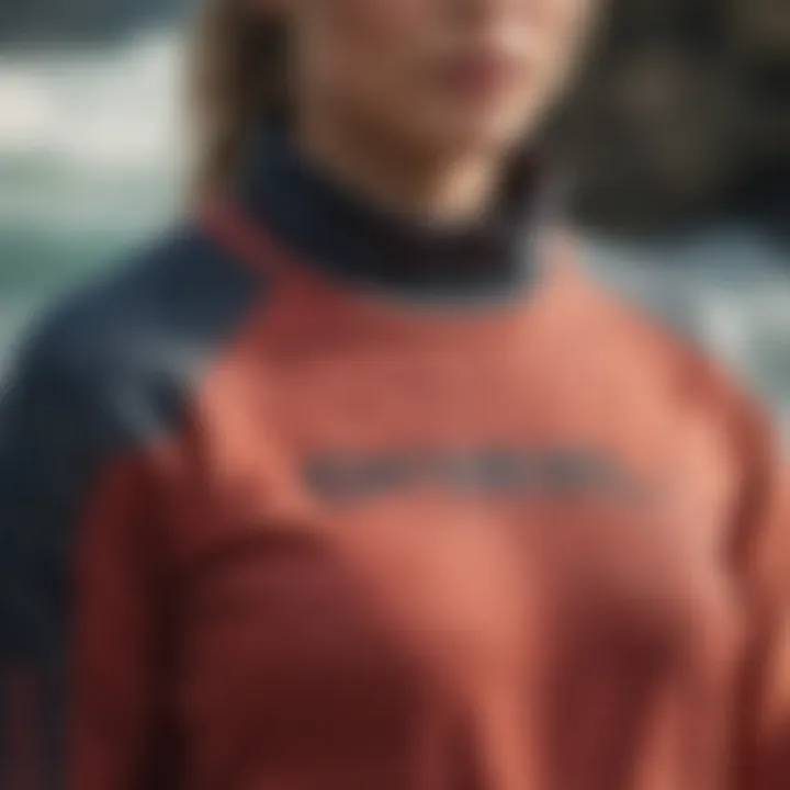 Close-up of O'Neill pullover design features