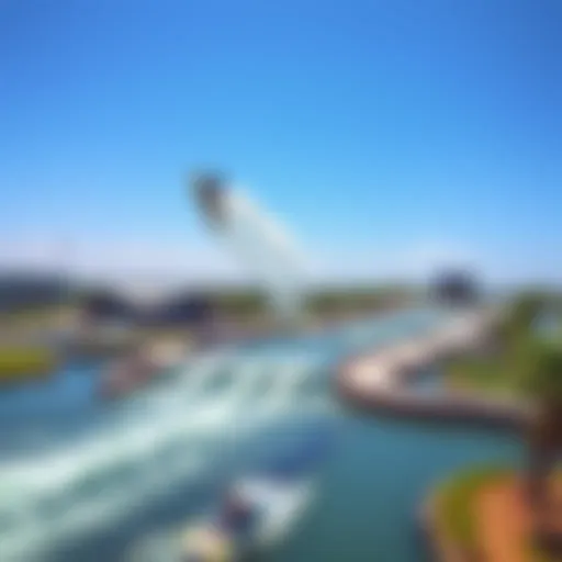 Aerial view of Orlando Surf Park showcasing the innovative wave technology