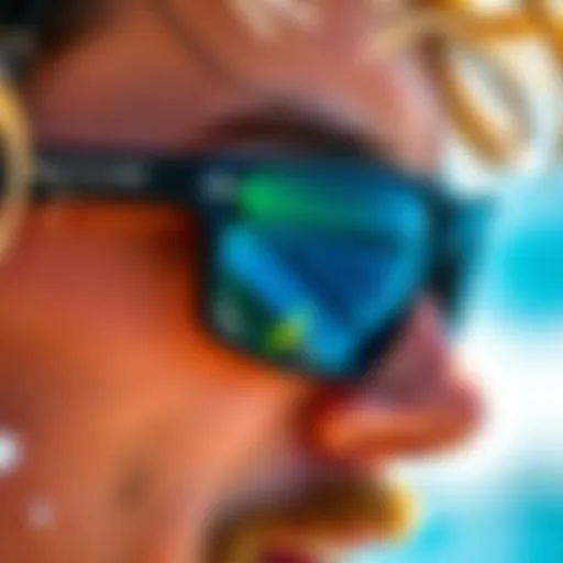Close-up view of Otis sunglasses showcasing intricate design details