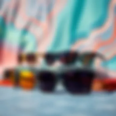 Diverse Collections of Otis Sunglasses An array of Otis sunglasses collections displayed against a vibrant backdrop