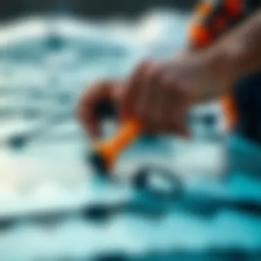 Essential Maintenance Tips for Paddleboards Close-up on paddleboard maintenance tools and techniques for upkeep.